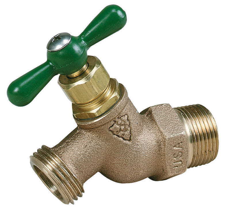 ARROWHEAD BRASS & PLUMBING LLC, Arrowhead Brass 1/2 in. MIP Hose Brass Bibb