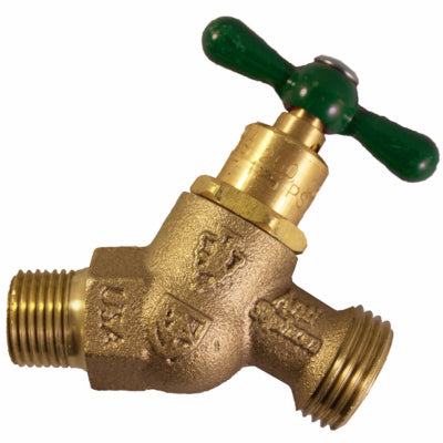 ARROWHEAD BRASS & PLUMBING LLC, Arrowhead Brass 1/2 in. MIP X 3/4 in. MHT Anti-Siphon Brass No-Kink Hose Bibb