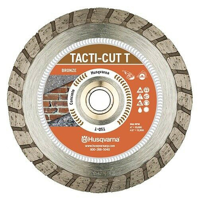 HUSQVARNA CONSTRUCTION PRODUCTS, Huqvarna Tacti-Cut Dri Disc 4 in. Dia. x 7/8 in. Turbo Diamond Saw Blade 1 pk